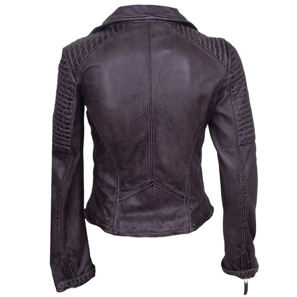 CLASSIC WOMEN’S MOTORCYCLE LEATHER BIKER JACKET WITH ZIP OUT LINING - Picture 2 of 2